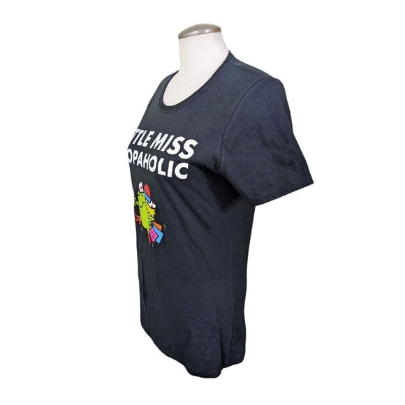 Mr Men Little Miss Memes T Shirt Womens M Black Little Miss Shopaholic Funny - Picture 4 of 6